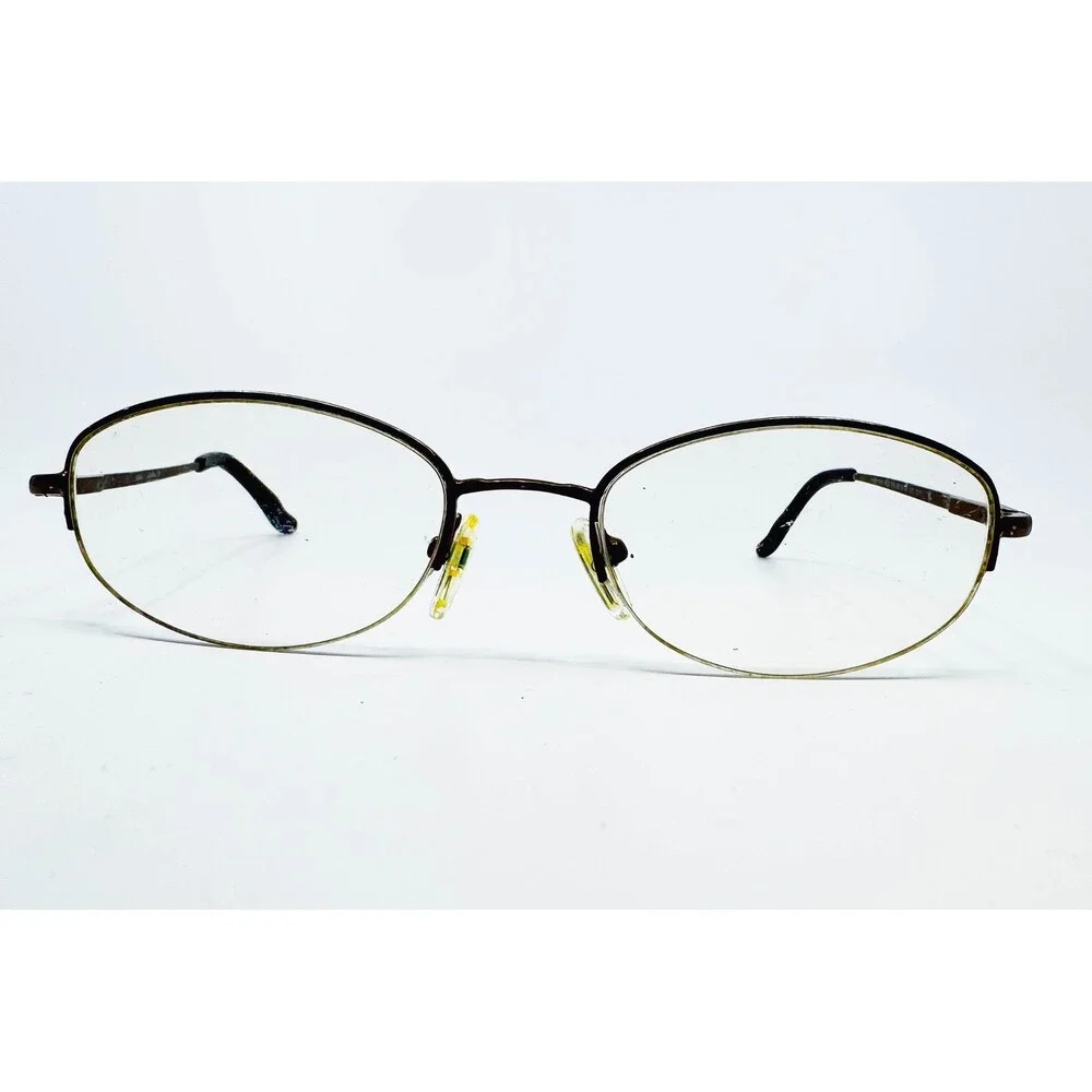 Saki Eyeglasses Womens Brown Oval Handmade MOD 508 50/19/140 50mm